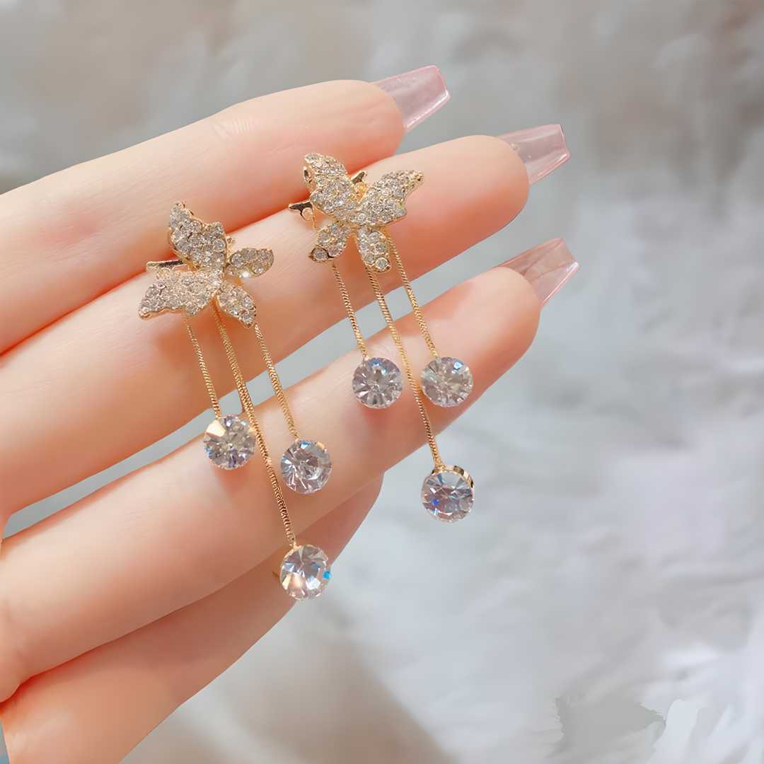 Full Diamond Butterfly Earrings for women and Girls