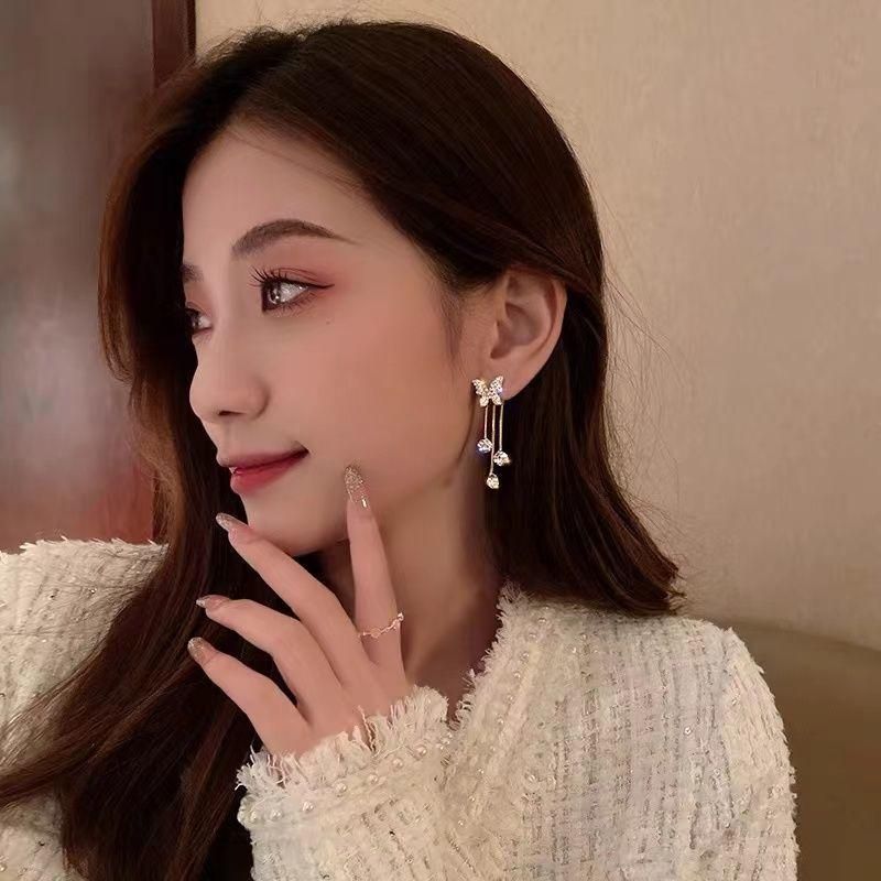 Full Diamond Butterfly Earrings for women and Girls